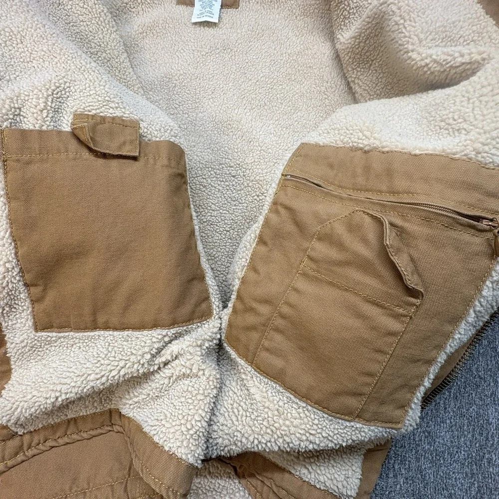Vintage Dickies Hooded Jacket Men's 2XL Brown Duck Canvas Workwear Chore Detroit